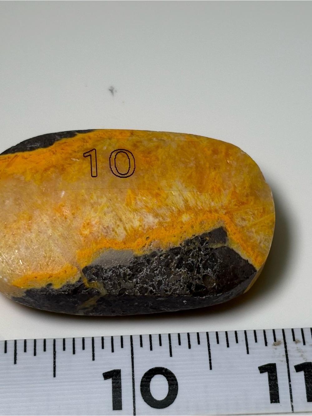 Bumblebee Jasper Polished Palm Stone Crystal #10 Yellow Black Natural Stone